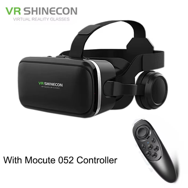 VR Shinecon 6.0 Headphone Version 3D Virtual Reality Stereo Helmet VR Headset with Remote Control for IOS Android