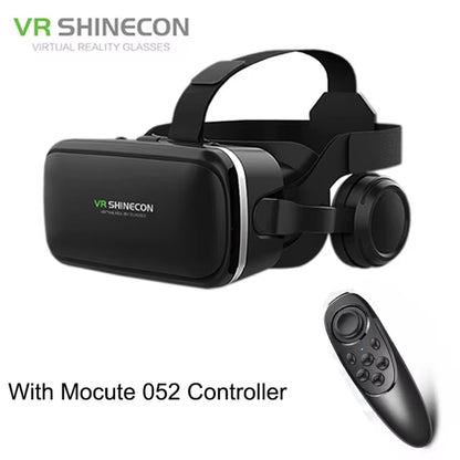 VR Shinecon 6.0 Headphone Version 3D Virtual Reality Stereo Helmet VR Headset with Remote Control for IOS Android