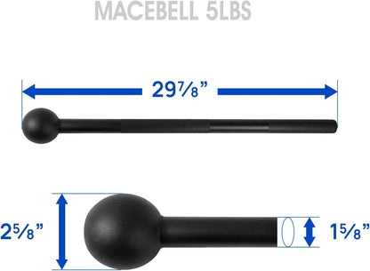 Steel Mace Bell for Strength Training, Support Full Body, Muscles, Shoulder, Grips & Forearms Workouts, Stretching 5, 7, 10, 15, 20, 25, 30 LB for Woman & Man