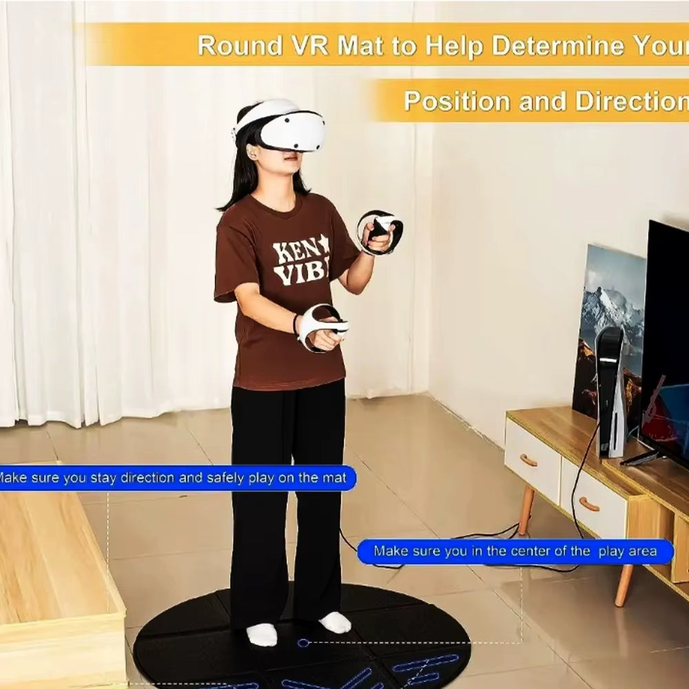 Universal  Mat for Apple Vision Pro/ Meta Quest 3S/3 Surrounding Games Standing Motion Simulation round Mat Foldable  Mat