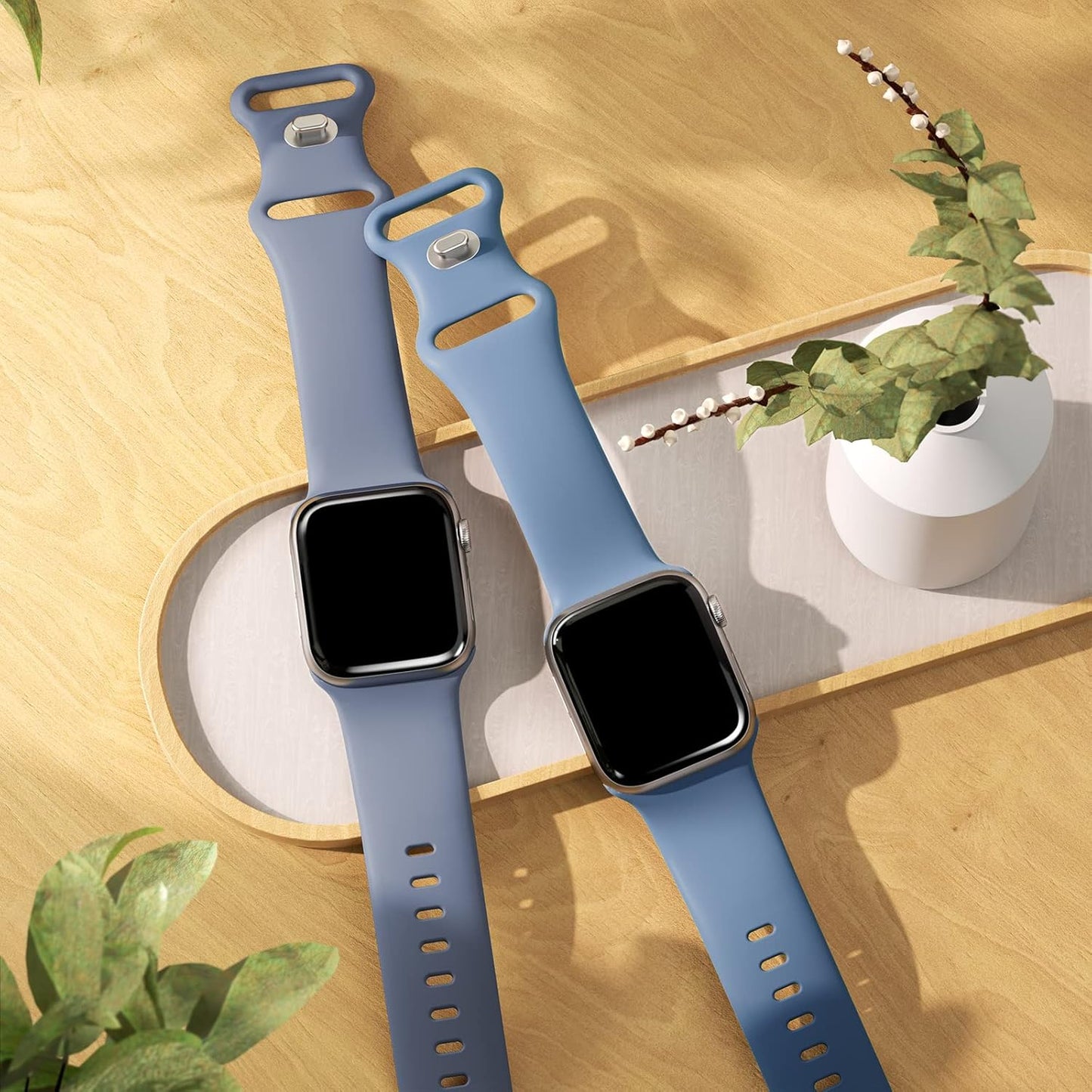 Sport Bands Compatible with Apple Watch Bands 38Mm 40Mm 41Mm 42Mm 44Mm 45Mm 49Mm,Soft Silicone Waterproof Strap for Iwatch Ultra2 Series 9 Ultra 8 7 6 5 4 3 2 1 SE Women Men